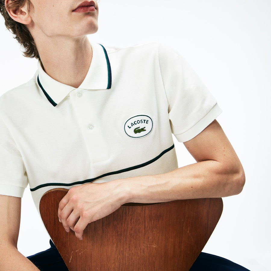 Men\'s Lacoste Accents Striped Petit Polo Slim Shirt Fit lacosteph-staging – Piqué